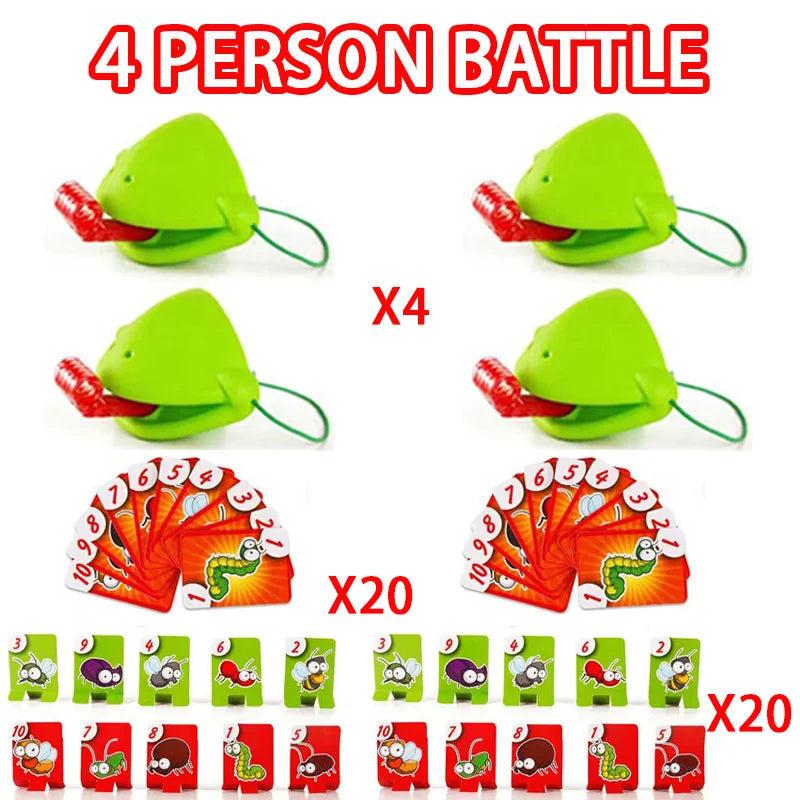 Frog Lizard Mask Wagging Tongue Lick Cards Board Games for Children Family Party Toys Antistress Funny Desktop Puzzle Game Toys