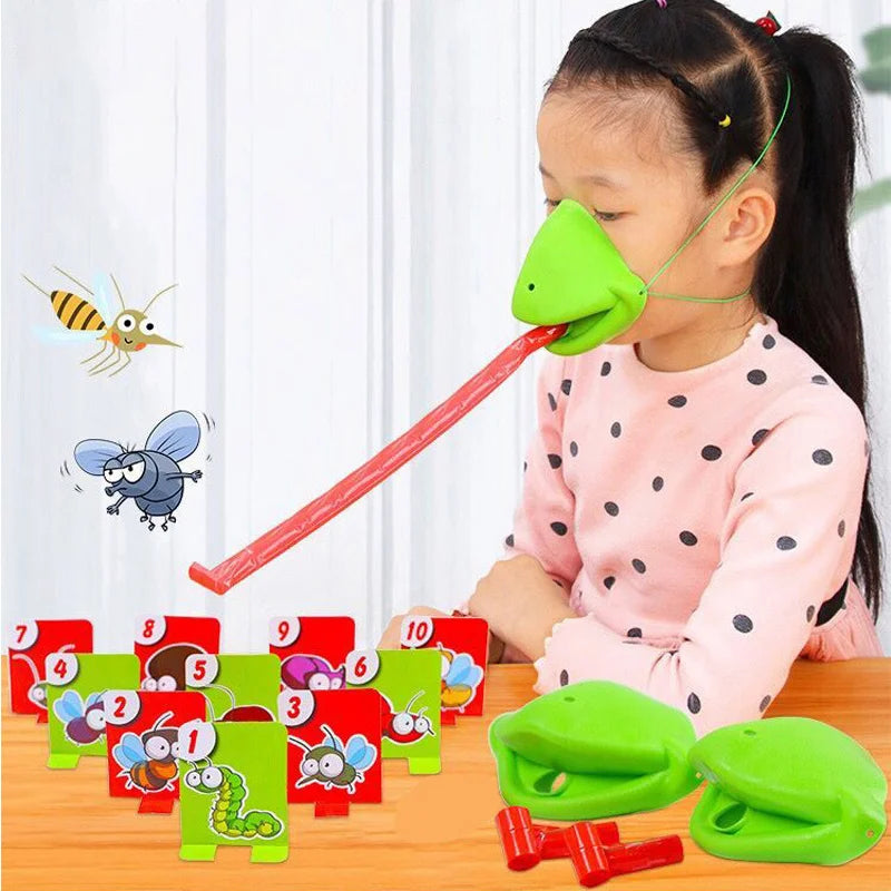 Frog Lizard Mask Wagging Tongue Lick Cards Board Games for Children Family Party Toys Antistress Funny Desktop Puzzle Game Toys